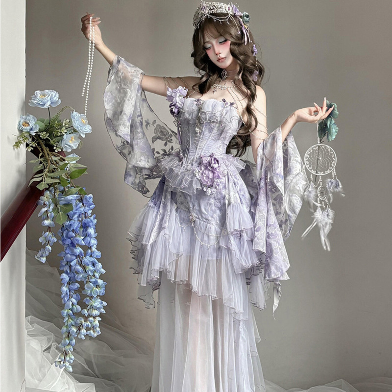 Formal Dress - バイオレットポエトリーフォグロリータドレスクラスタイルプリンセスドレス大人のセレモニーエレガントな夢のような紫の誕生日パーティーイブニングドレス