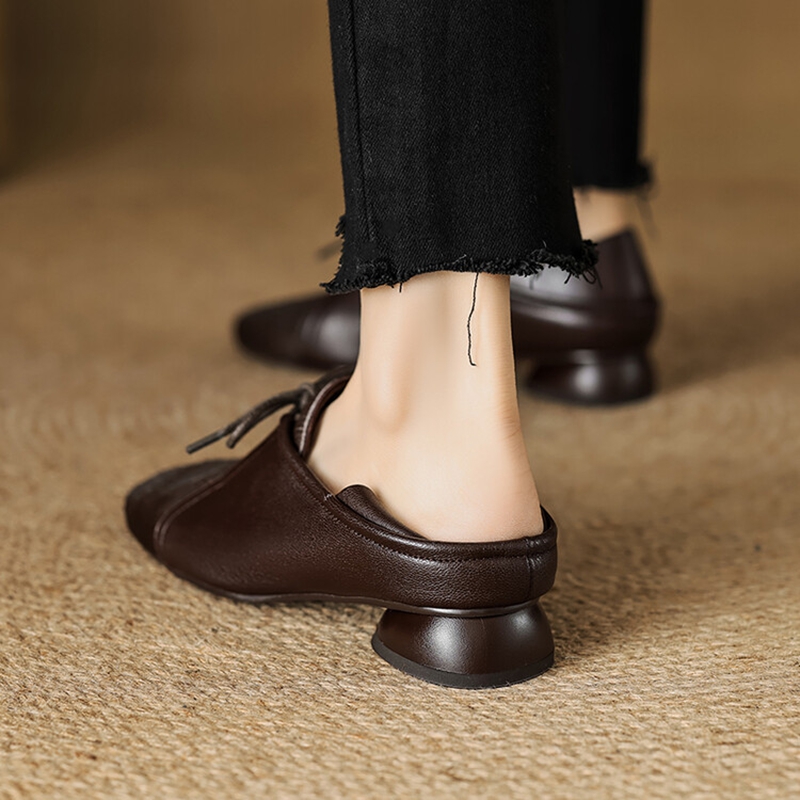 女性のための本革の靴,四角いつま先のパンプス,奇妙なかかとの - Womens Heels のレビューと価格