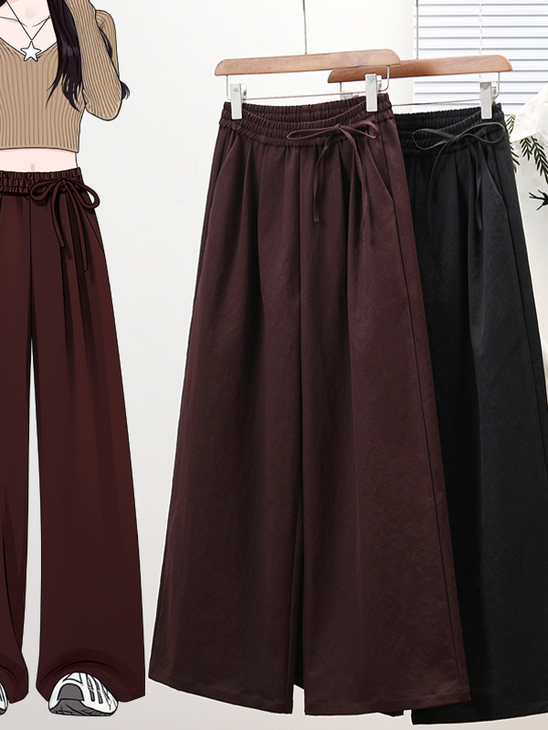 カジュアル仕立てのワイドレッグパンツ女性プラスサイズ弾性スト - Tailored Trouser Wide のレビューと価格
