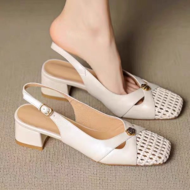 レディース フレンチスタイル クローズドトゥ サンダル、チャ - Womens Heels のレビューと価格
