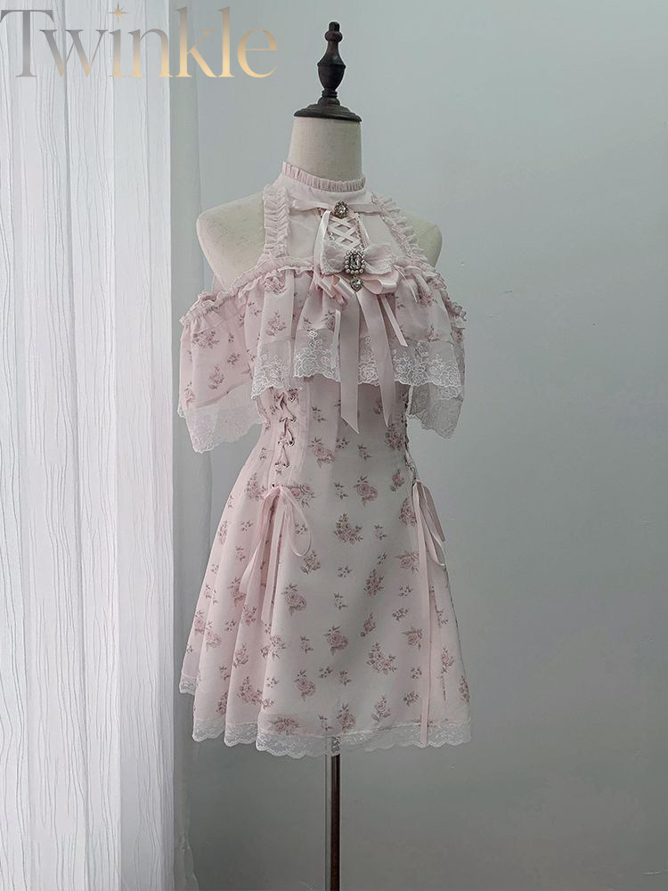 夏らしい花柄のオフショルダーのワンピース。日本のスタイルを取 - Midi Dress のレビューと価格