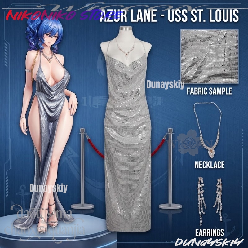 アニメゲームアズールレーンコスプレ USS セントルイススパ - Evening Gown のレビューと価格