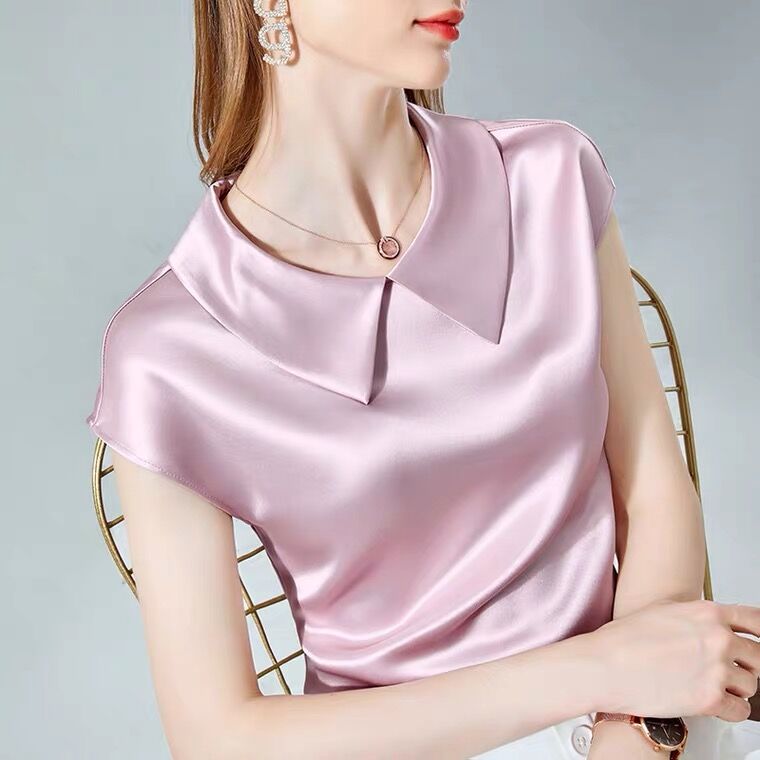エレガントなアイスシルクシャツ、プラスサイズ、人工シルク素材 - Silk Blouse のレビューと価格